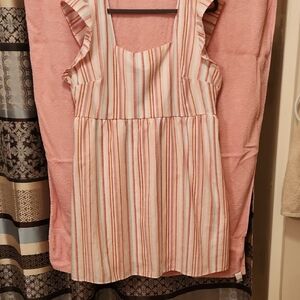 Striped  Dress in Pink and White